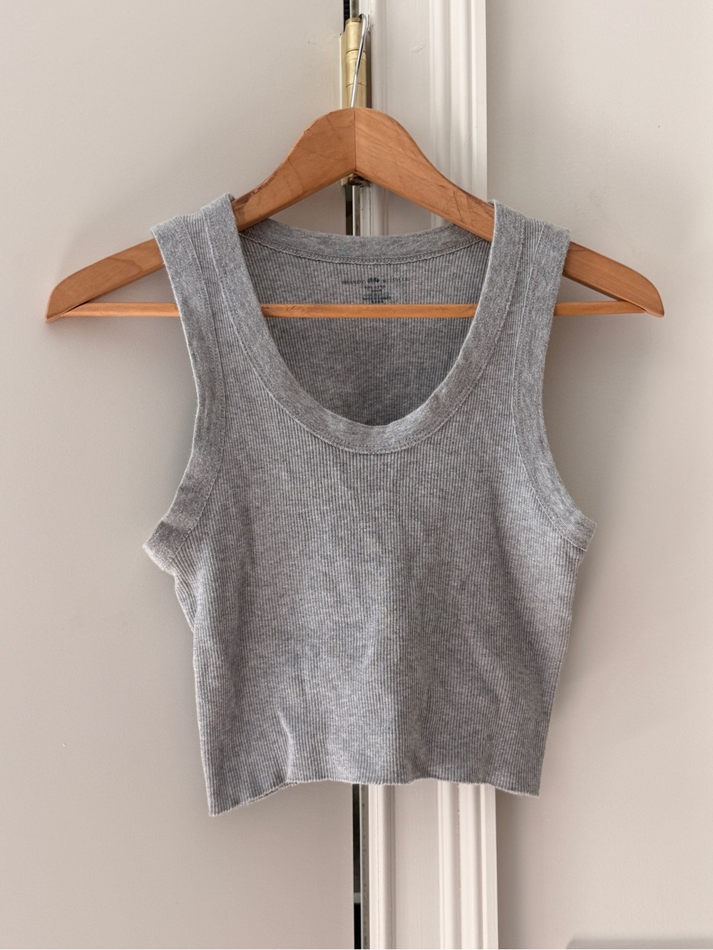 Brandy Melville Gray Ribbed Cropped Tank